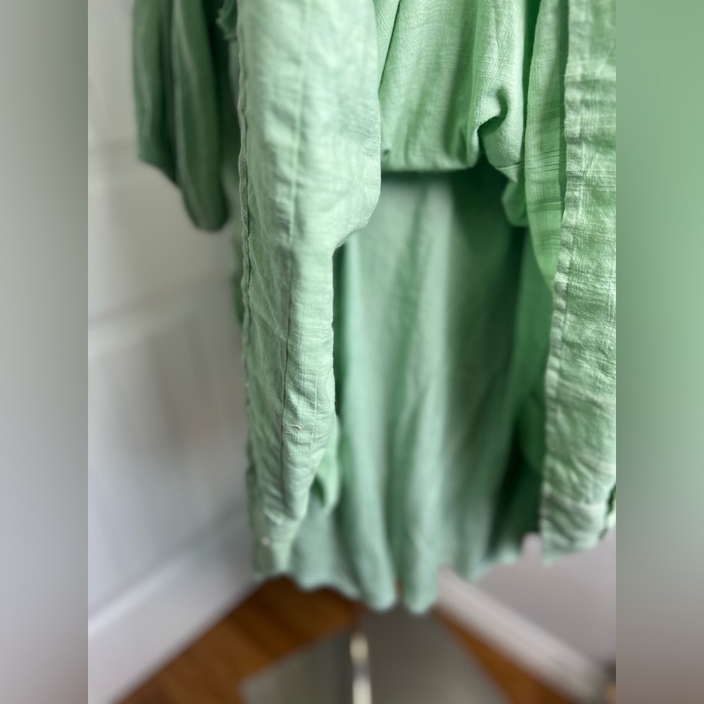 Free People Sage Green Ruffle Tunic Dress - Picture 7 of 14